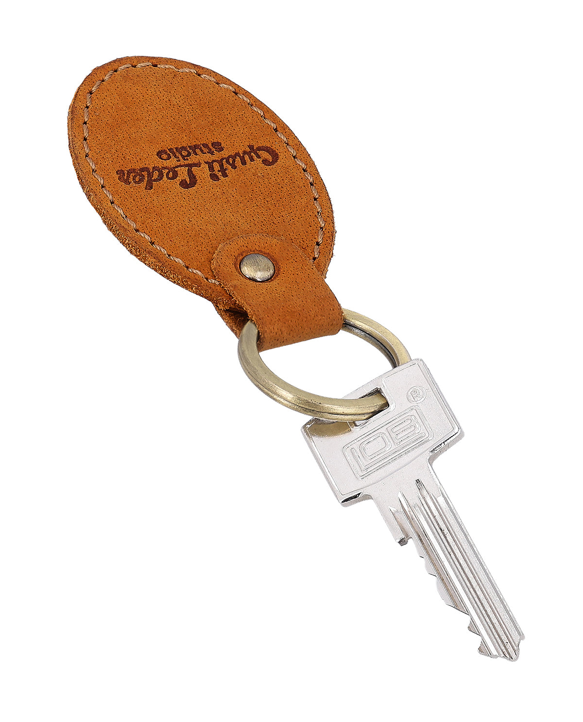 gusti-leder-lian-schl-sselanh-nger-oval-aus-leder-mit-logo image 2