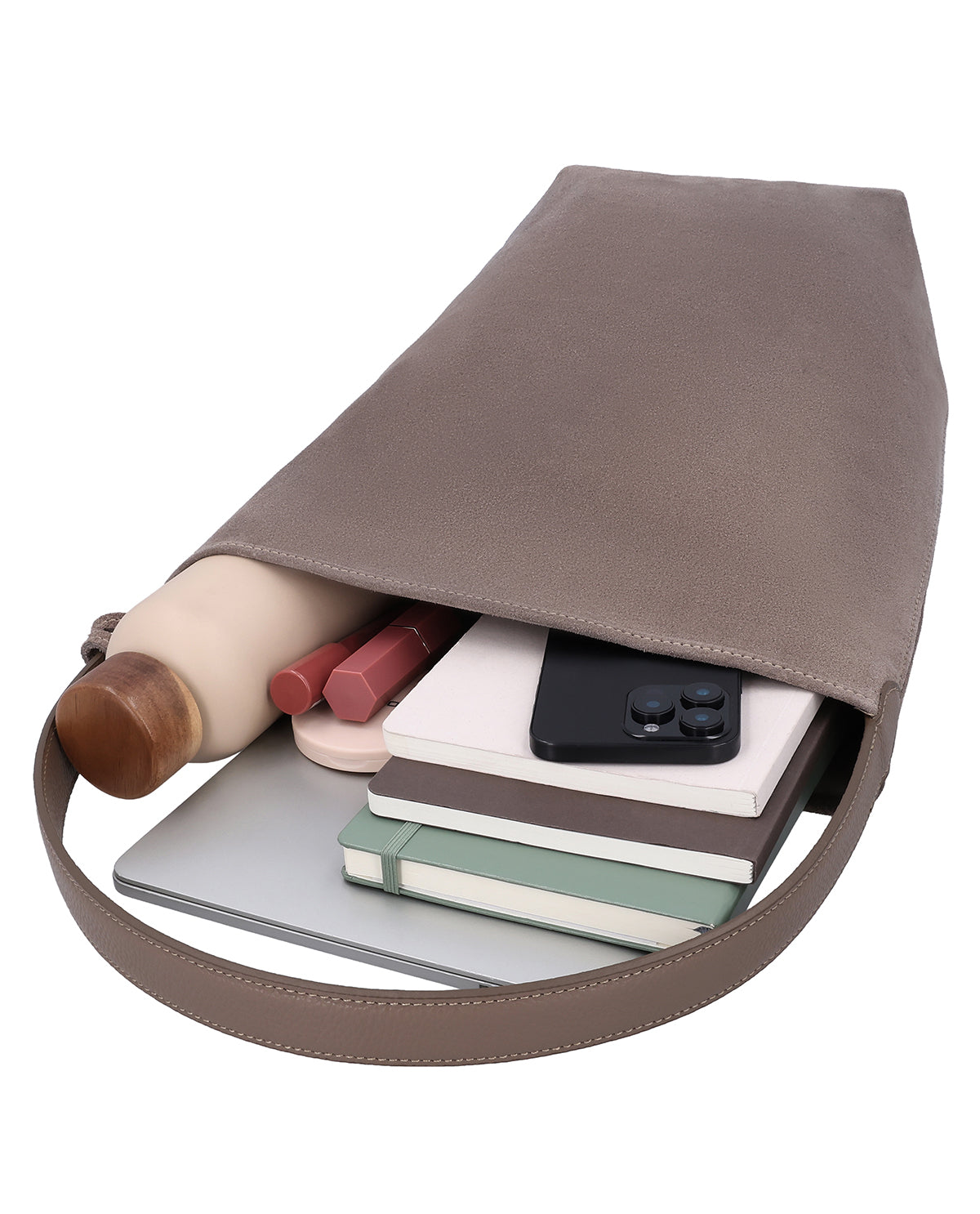 gusti-leder-lis-shopper-handtasche-damen-veloursleder-grau image 5