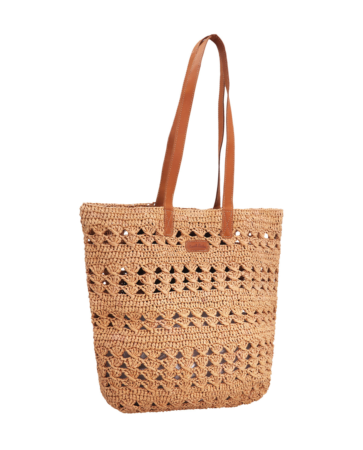 gusti-leder-alise-handtasche-damen-raffia-braun image 2