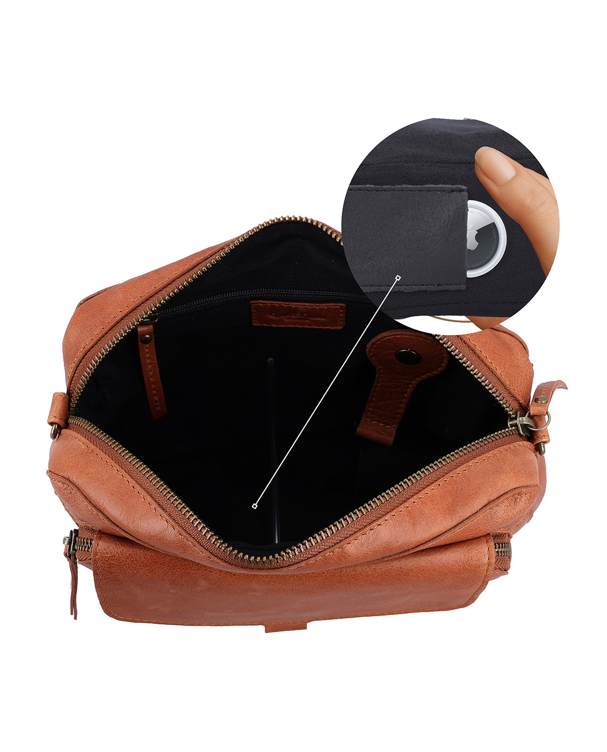 gusti-leder-flores-braune-rindsleder-handtasche-mit-wechselgurt-lwg-zertifiziert image 5