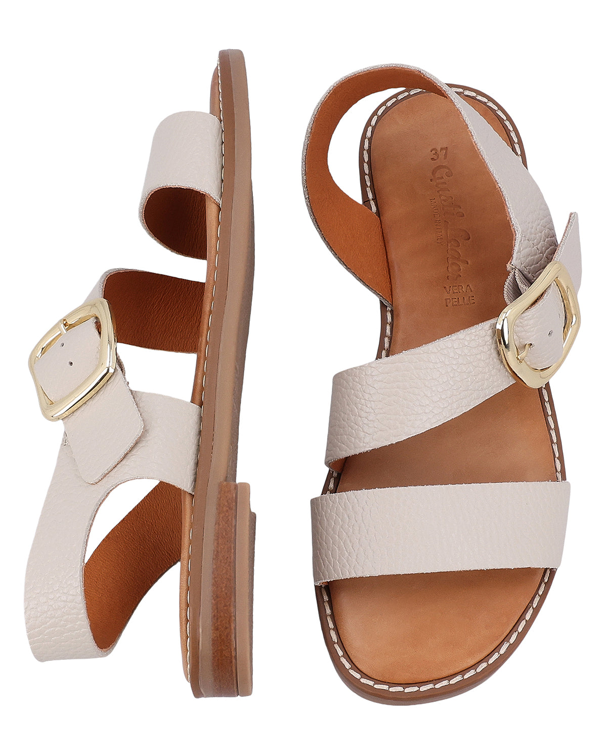 gusti-leder-fenna-damen-sandale-beige-rindsleder-made-in-italy image 7