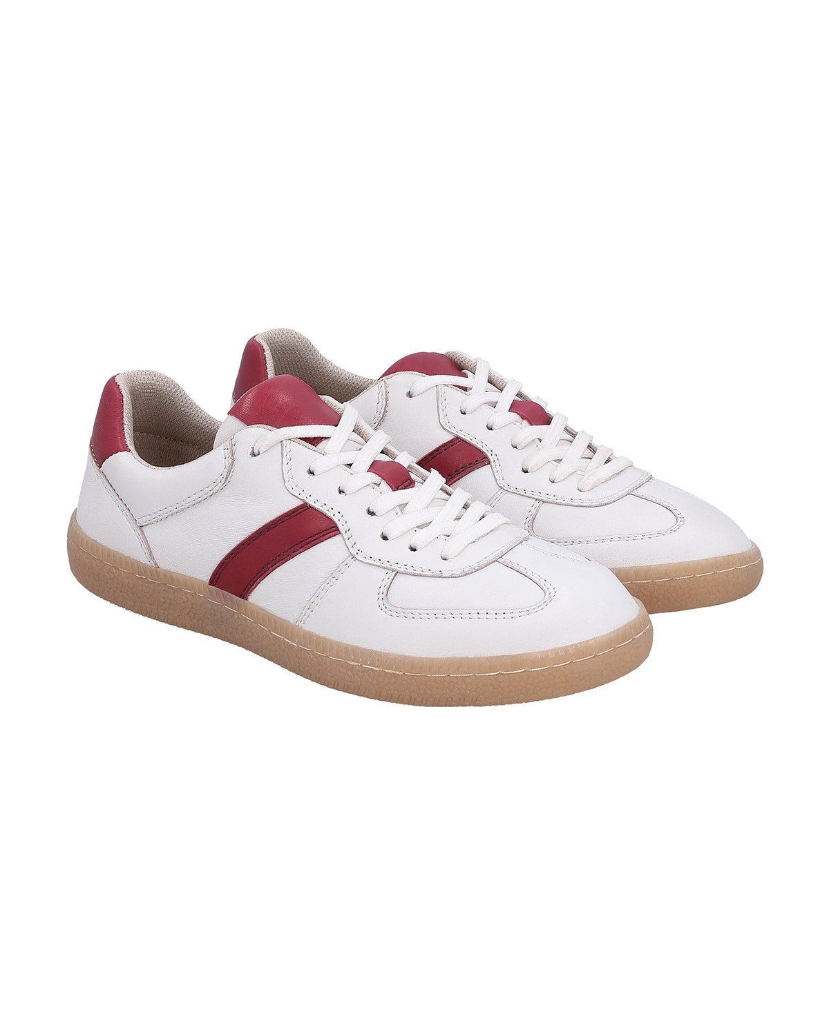 gusti-leder-charline-damen-sneaker-wei-leder-mit-roten-akzenten image 3