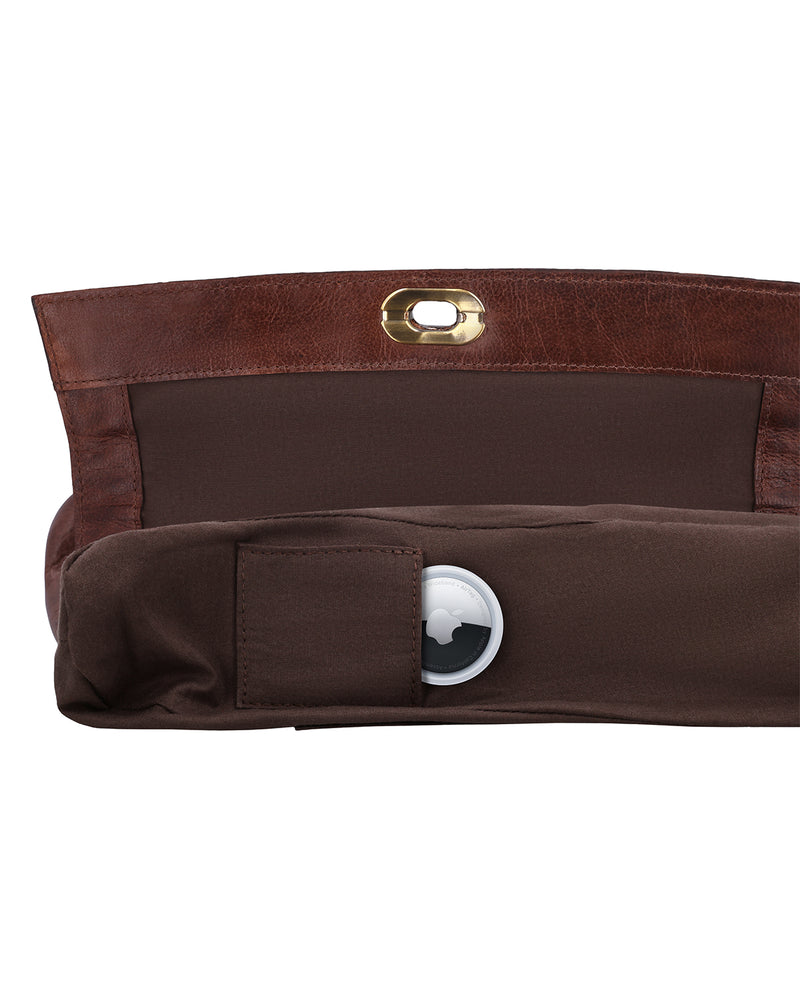 gusti-leder-sari-handtasche-damen-leder-dunkelbraun-mit-twist-lock image 5