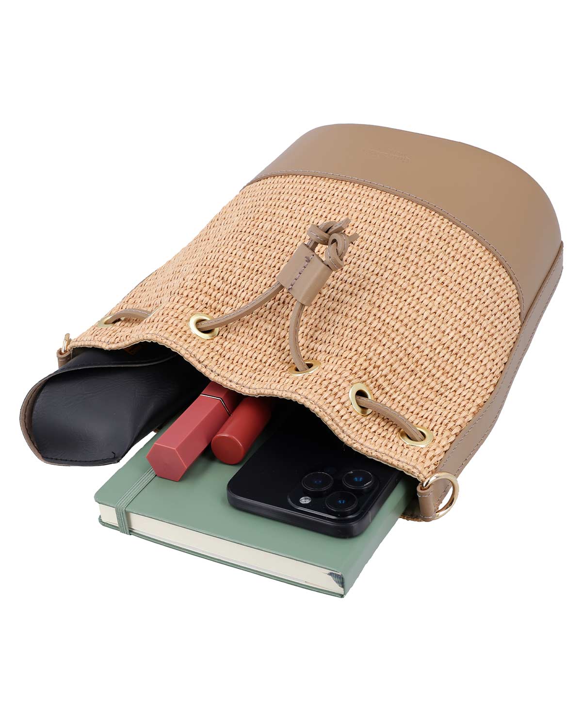 gusti-leder-nuria-beuteltasche-raffia-lederboden-natur image 3