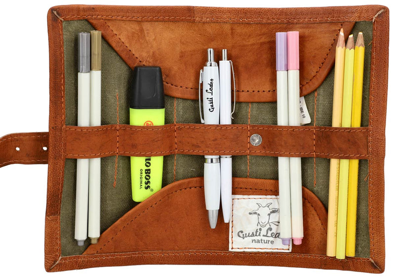 gusti-leder-robbie-stiftrolle-ziegenleder-braun-vintage image 2