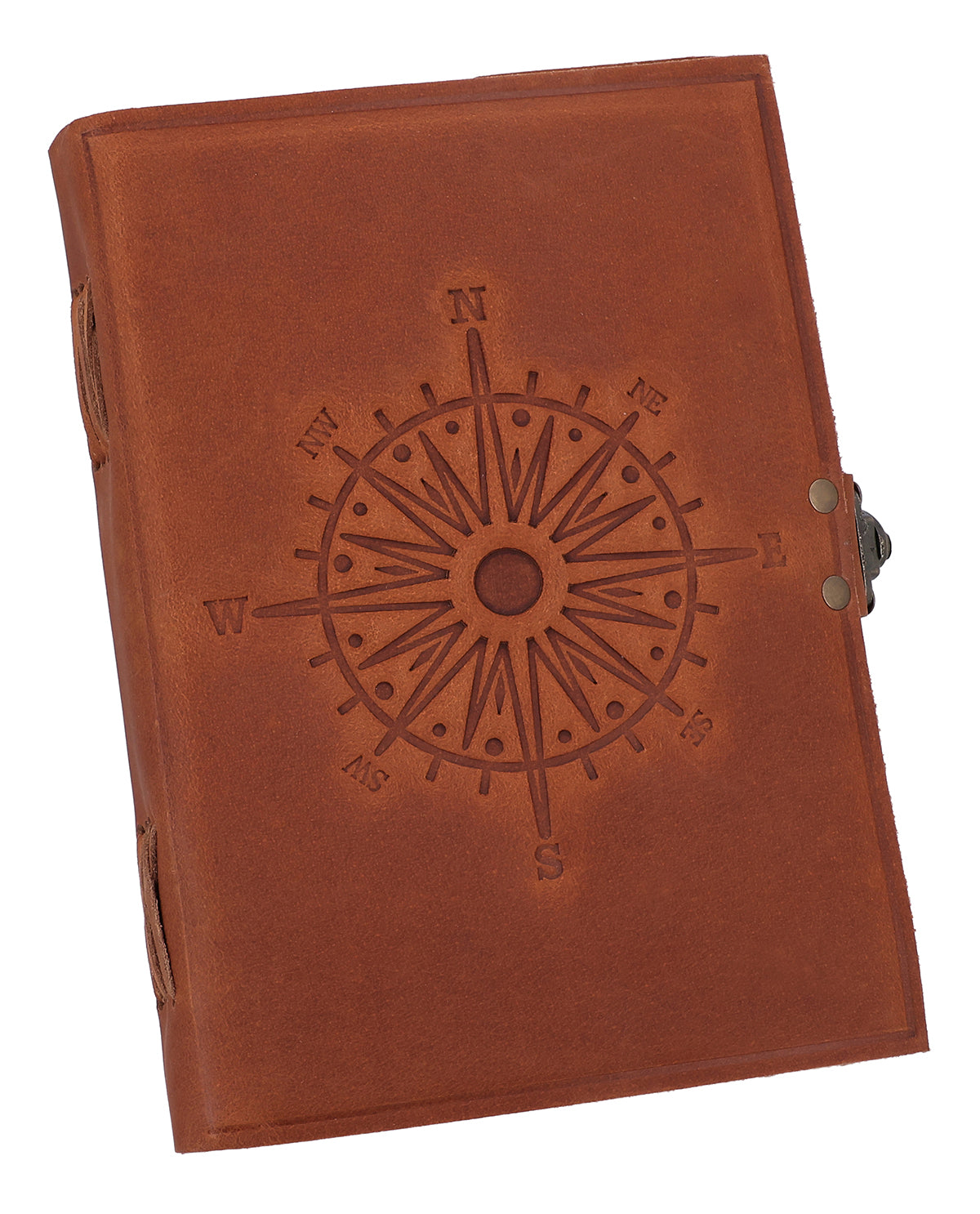 gusti-leder-sola-notizbuch-a5-braun-leder-einband-mit-kompasspr-gung image 2