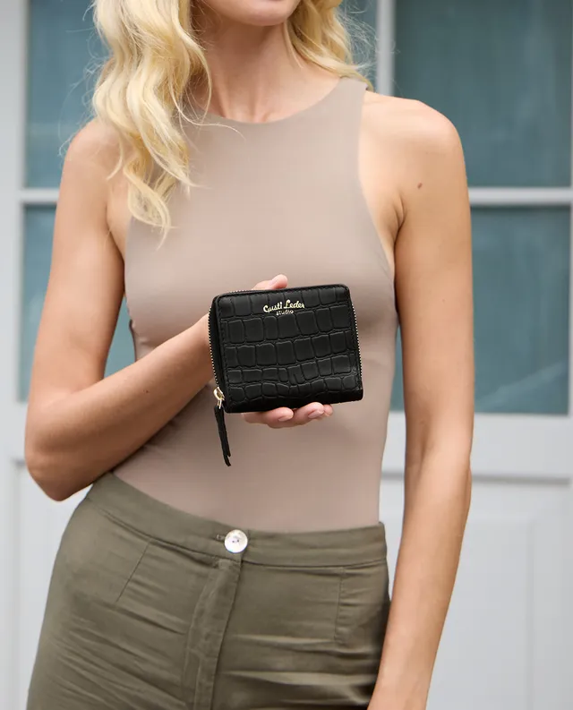 gusti-leder-monika-damen-geldb-rse-kroko-optik-mit-m-nzfach image 1