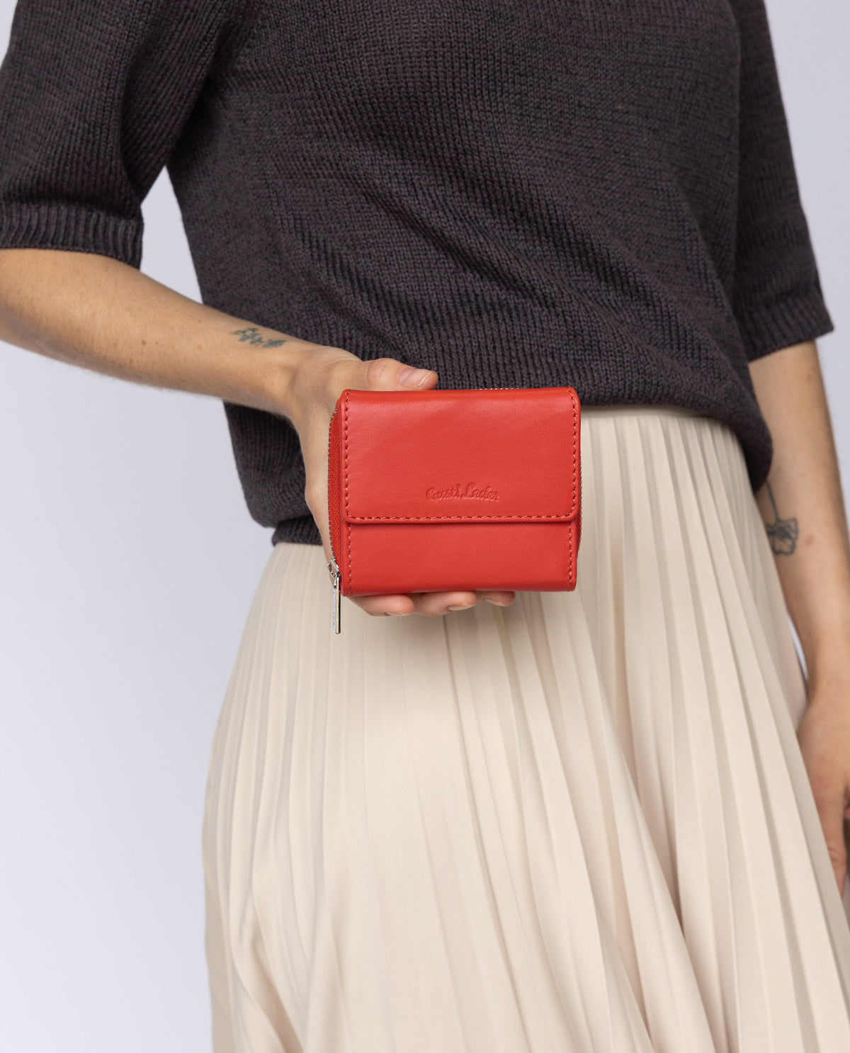 gusti-leder-brigitta-damen-geldb-rse-orange-mit-rfid-schutz-und-m-nzfach image 4