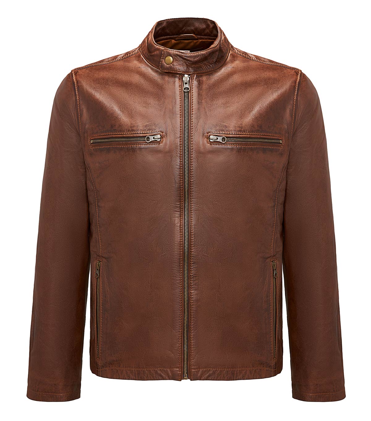 gusti-leder-outlet-lederjacke-damen-herren-braun-mit-2-wege-rei-verschluss image 5
