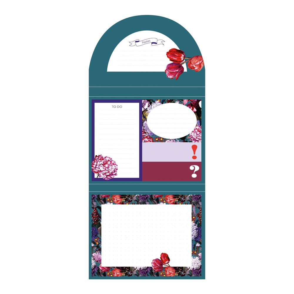 cedon-sticky-notes-set-blumenbouquet-petrol-haftnotizen-set image 2
