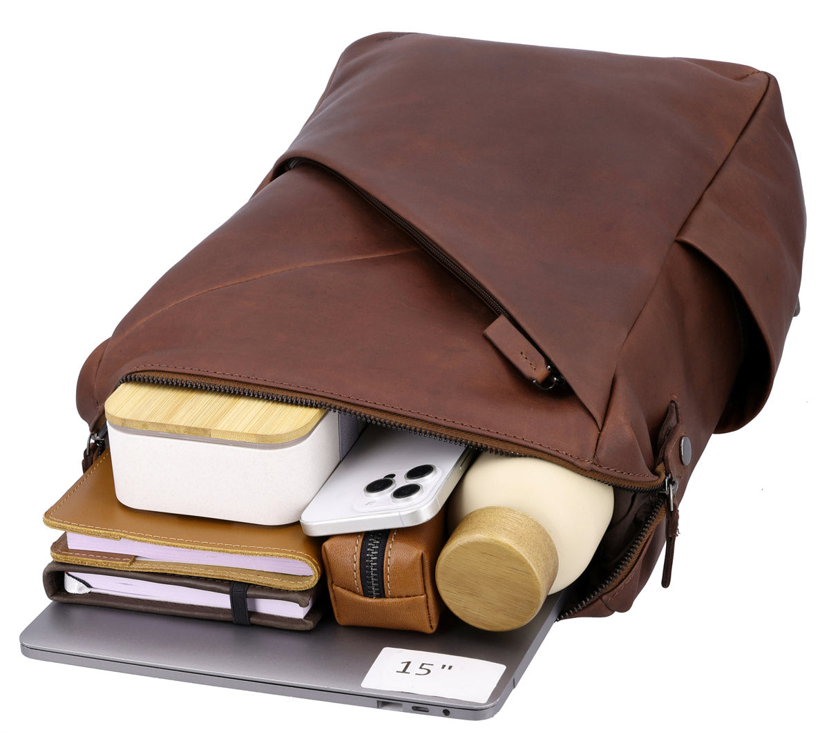 gusti-leder-marty-rucksack-braun-leder-mit-laptopfach image 3