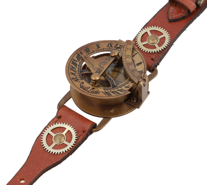 gusti-leder-denise-steampunk-uhr-b-ffelleder-mit-kompass image 2