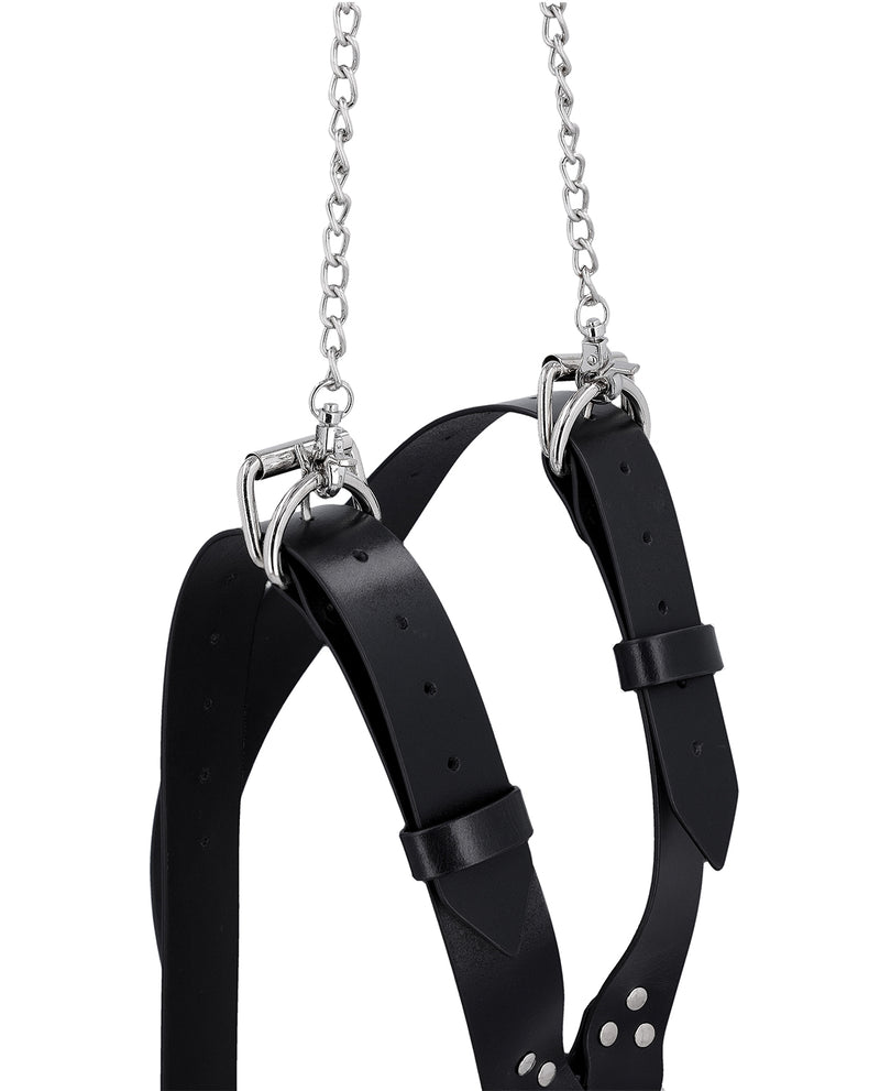 gusti-leder-viljo-body-harness-brustgurt-aus-leder-schwarz-mit-kette image 4