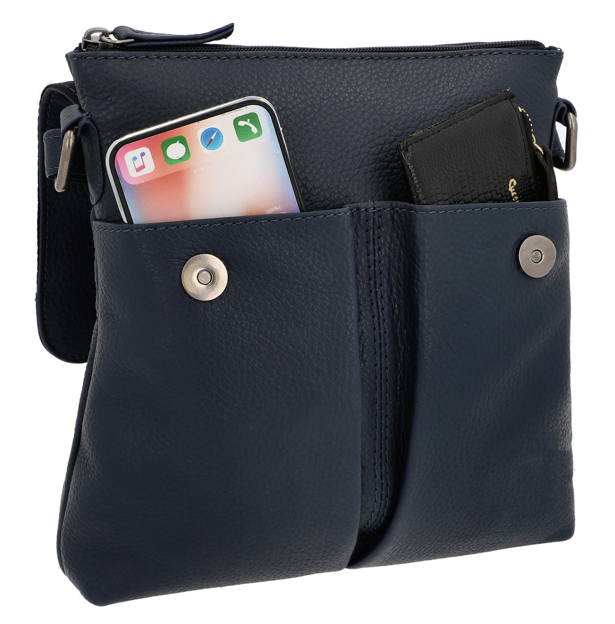gusti-leder-deine-blaue-umh-ngetasche-blau-rechteckig-mit-vordertaschen image 3