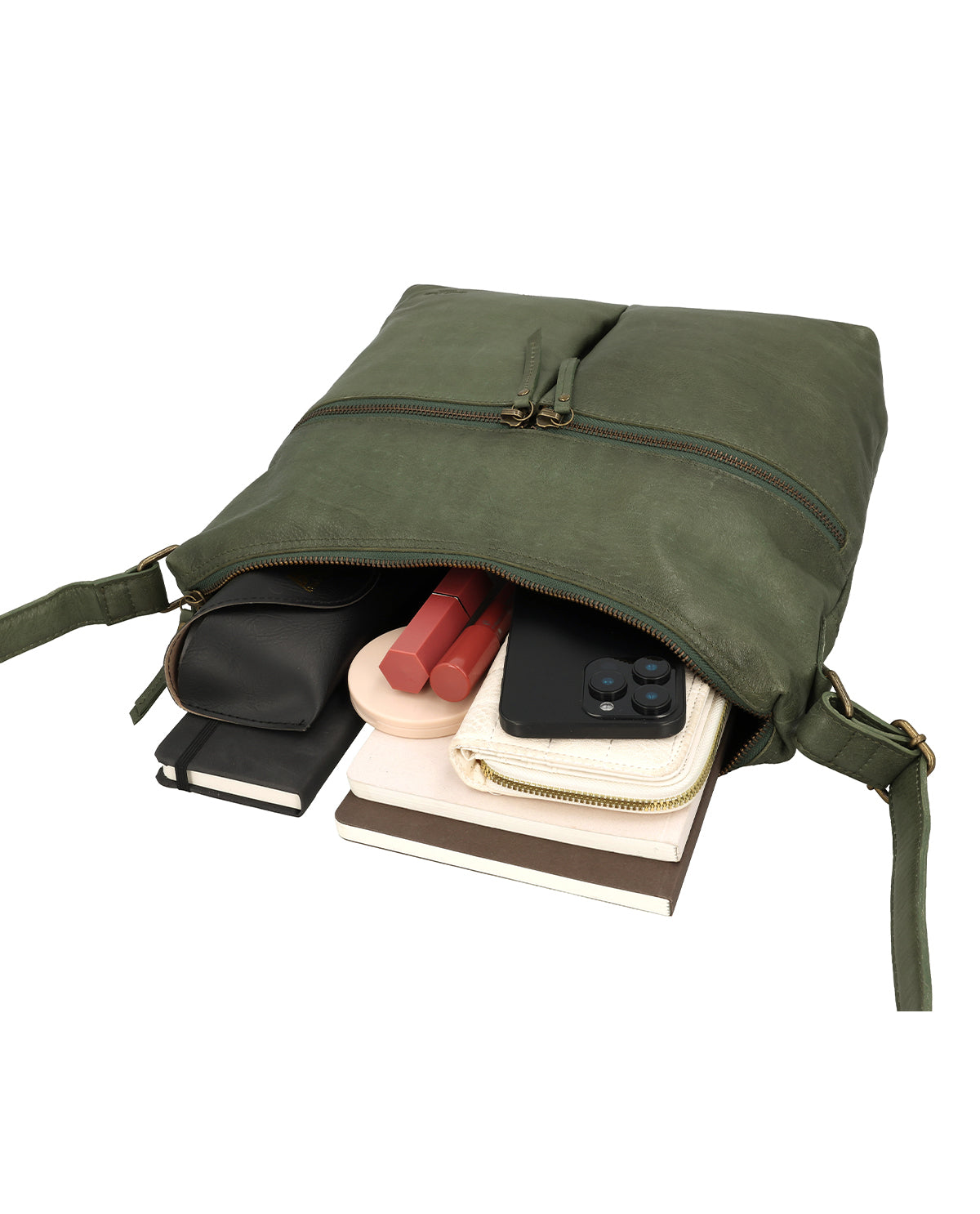 gusti-leder-elice-handtasche-damen-gr-n-mit-airtag-fach image 4