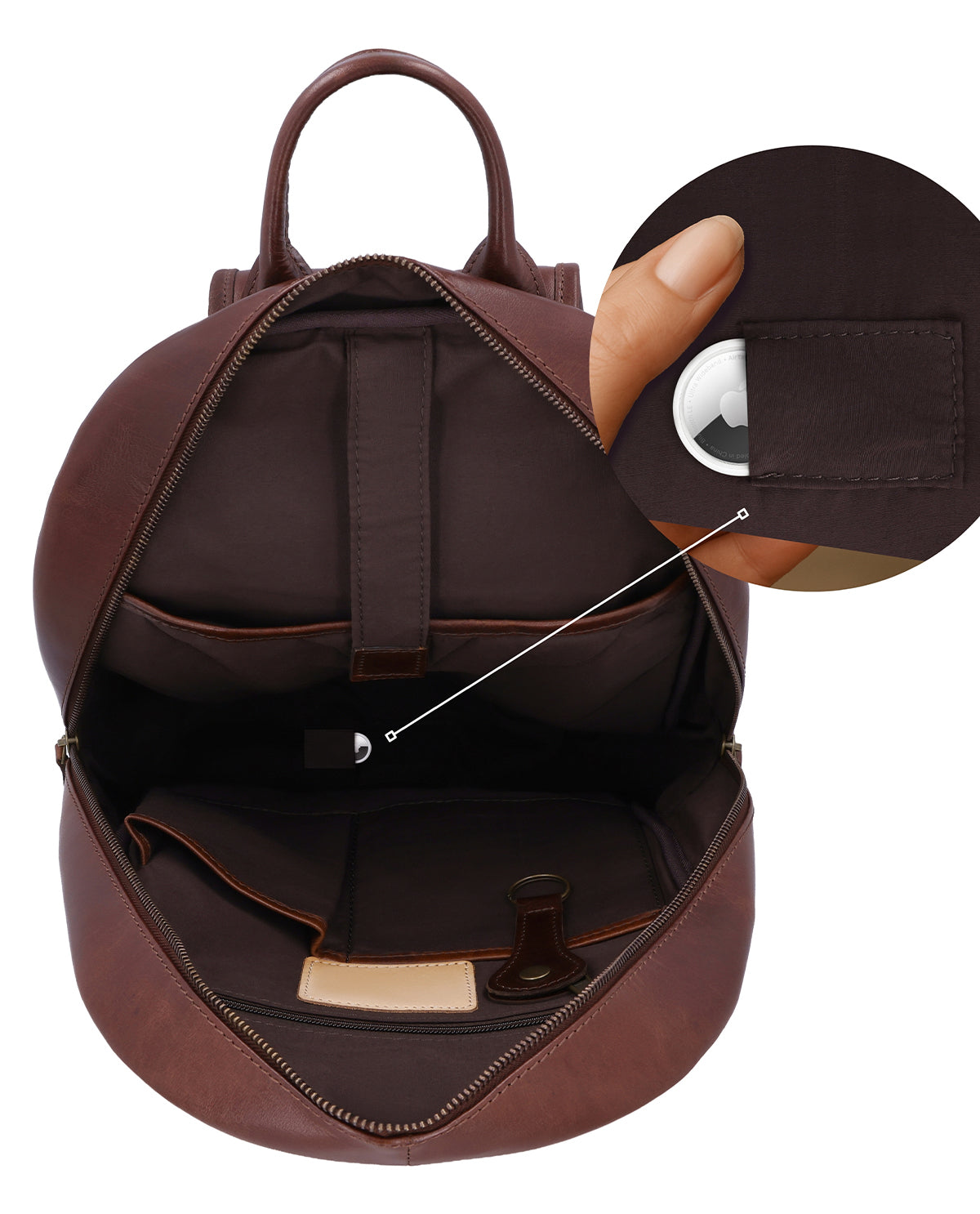 gusti-leder-klaas-rucksack-aus-leder-mit-laptopfach-und-airtag-fach image 3