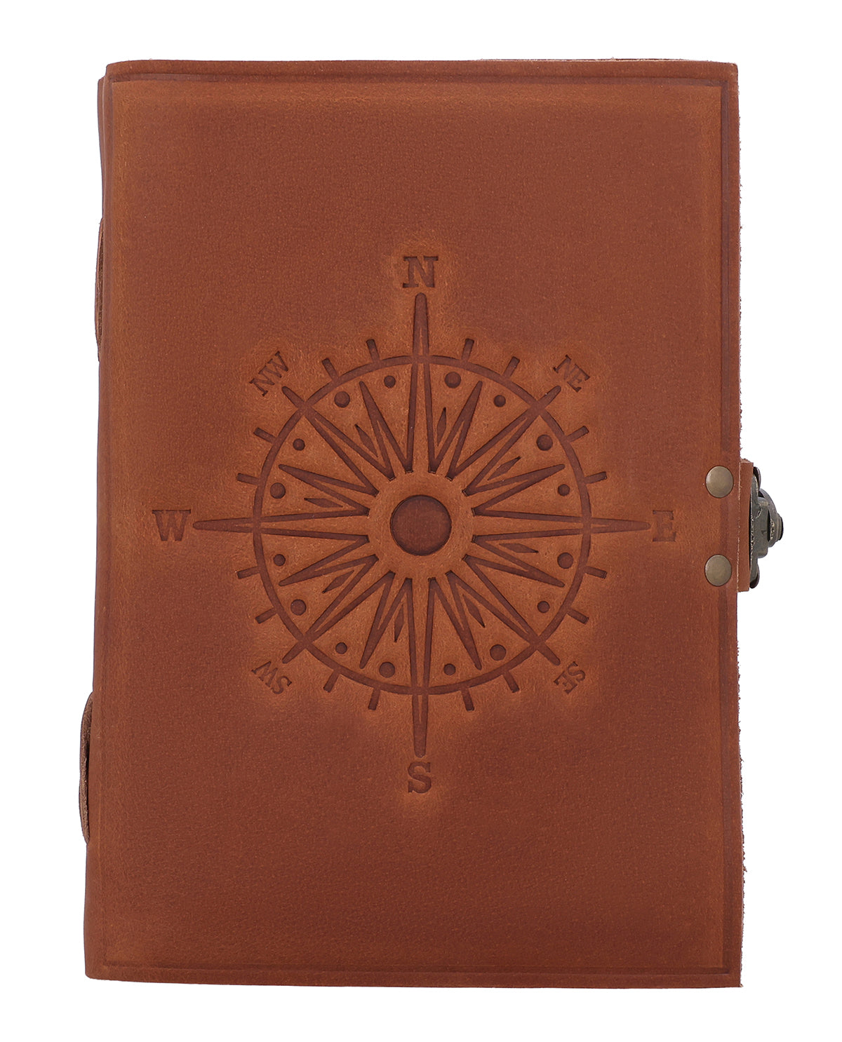 gusti-leder-sola-notizbuch-a5-braun-leder-einband-mit-kompasspr-gung image 5