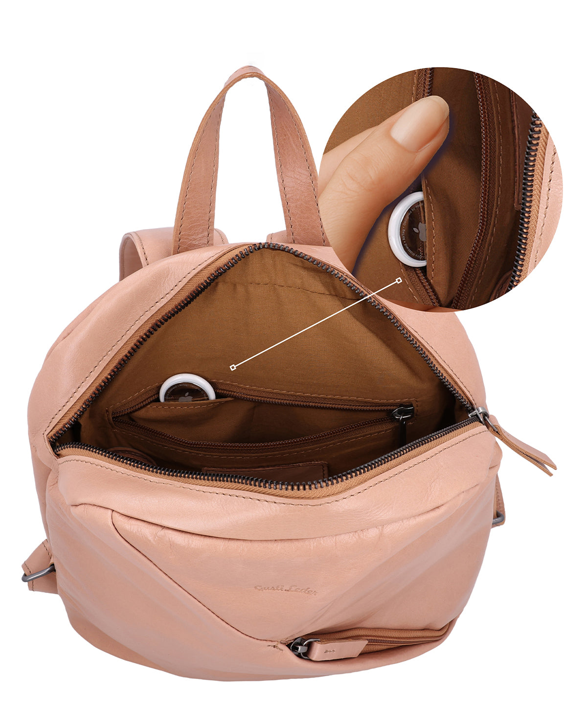 gusti-leder-sanna-rucksack-damen-beige-leder-mit-airtag-fach image 4