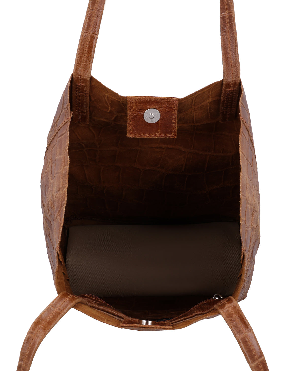gusti-leder-vilma-lederhandtasche-damen-braun-kroko-optik image 4