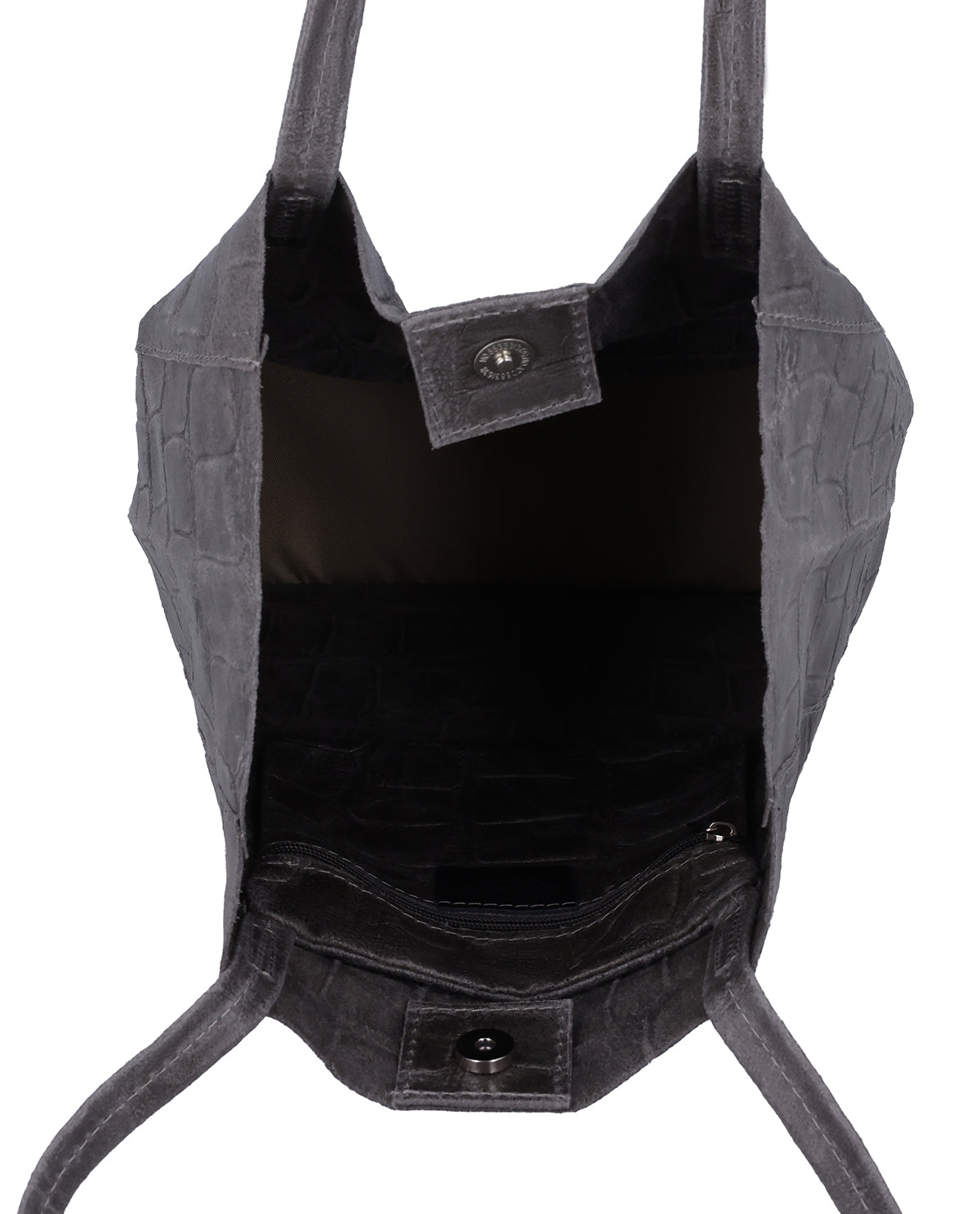 gusti-leder-vilma-lederhandtasche-damen-grau-kroko-optik image 4