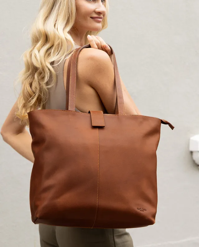 Gusti Leder Alexandra Shopper Ledertasche groß aus Rindsleder in Braun