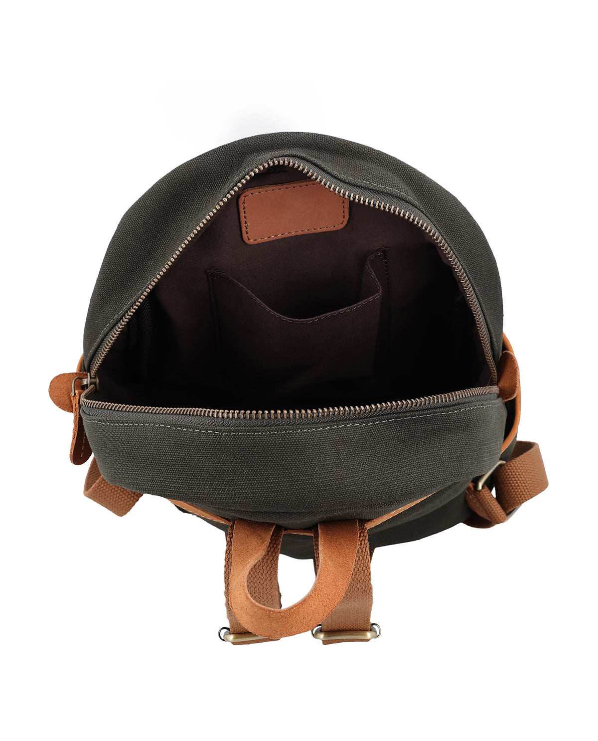 gusti-leder-liva-rucksack-damen-aus-stoff-und-leder-braun-mit-airtag-fach image 3