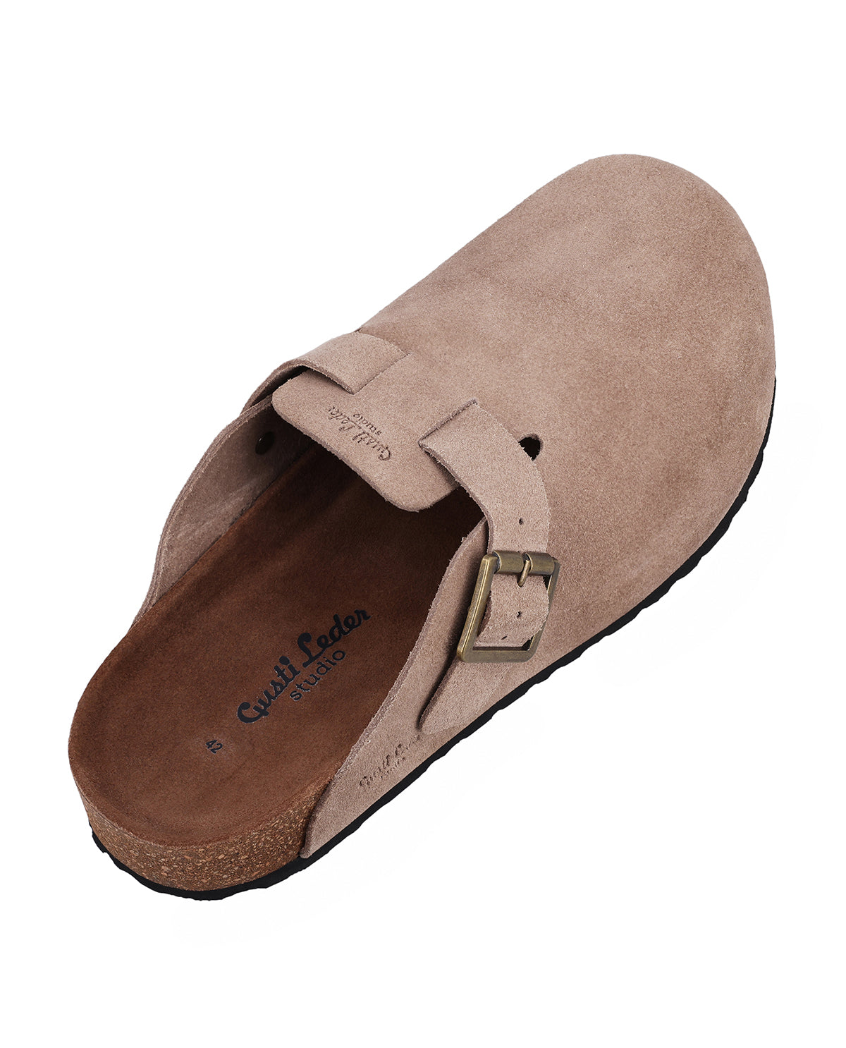 gusti-leder-eduard-clog-herren-braun-kuh-wildleder image 4