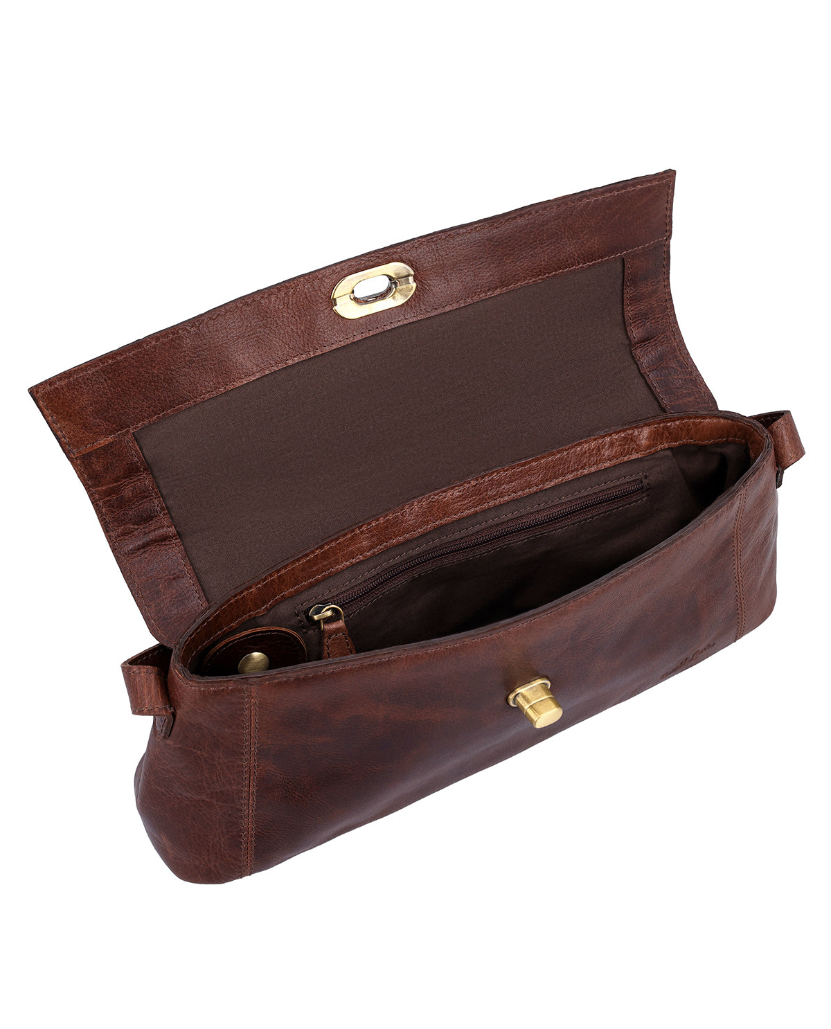 gusti-leder-sari-kleine-lederhandtasche-damen-dunkelbraun-mit-drehverschluss image 4