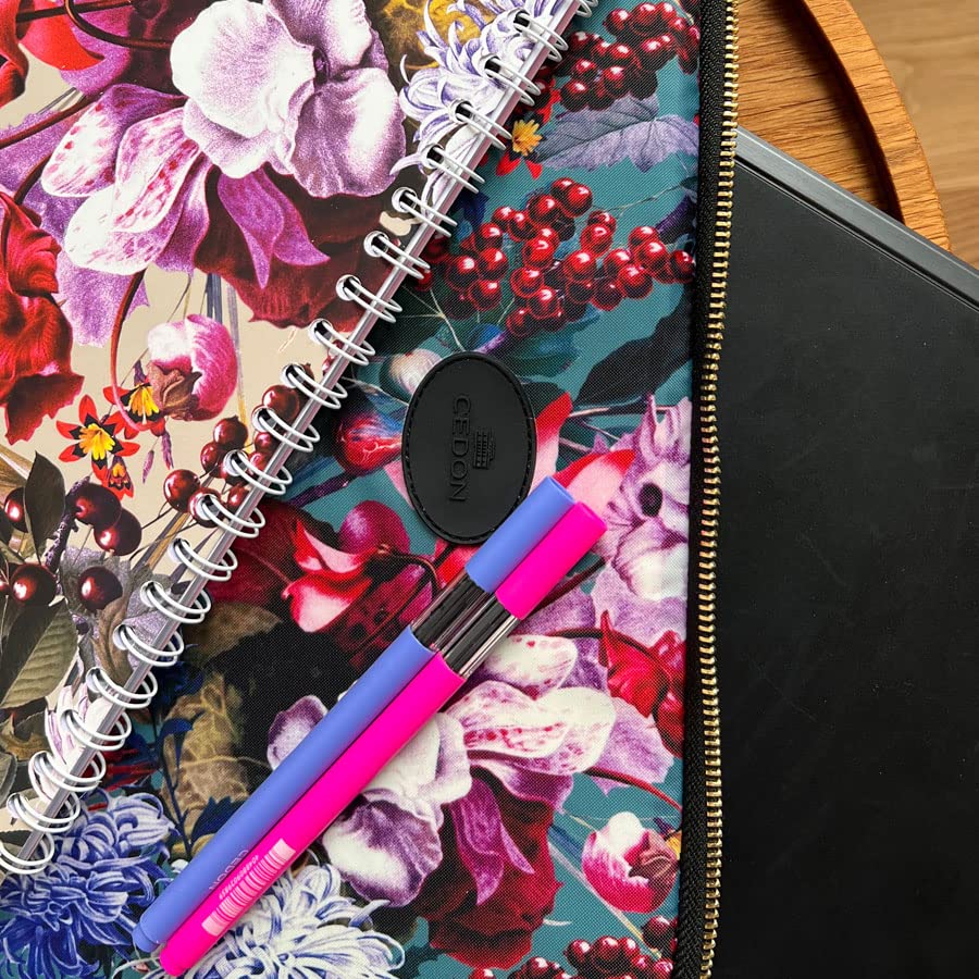 cedon-easy-laptop-case-blumenbouquet-petrol-leichte-laptoptasche image 4