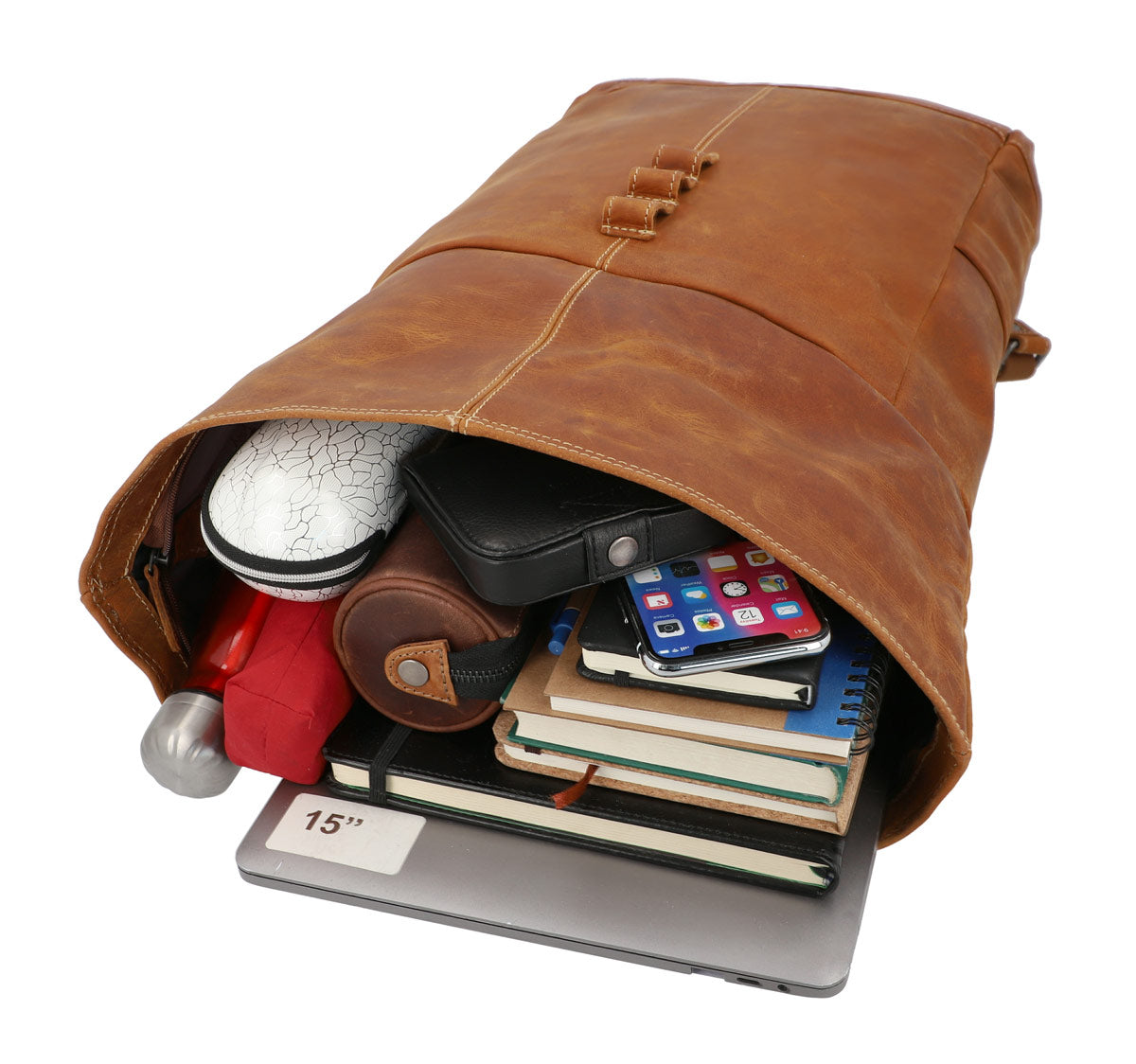 gusti-leder-bendik-rolltop-rucksack-aus-leder-braun-outlet image 3