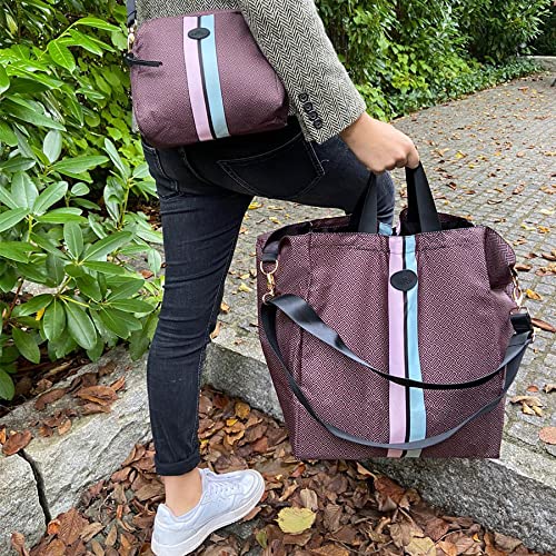 cedon-streifen-shopper-einkaufstasche-aus-polyester-mit-schulterriemen image 2