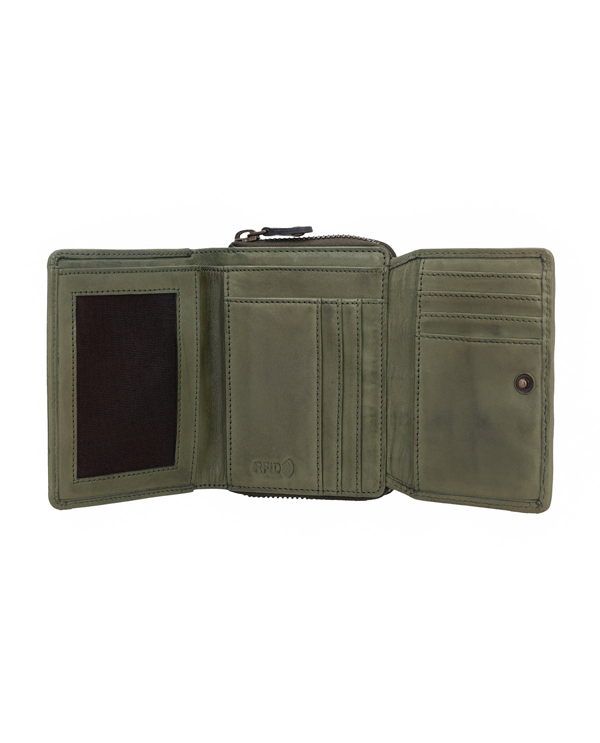 gusti-leder-lovise-damen-geldb-rse-gr-n-mit-rfid-schutz image 6