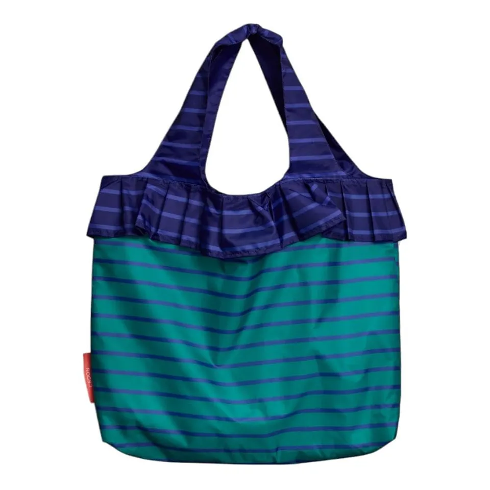 cedon-easy-bag-volant-stripes-green-blue-einkaufsbeutel-48-5-x-40-cm-aus-recycel image 1