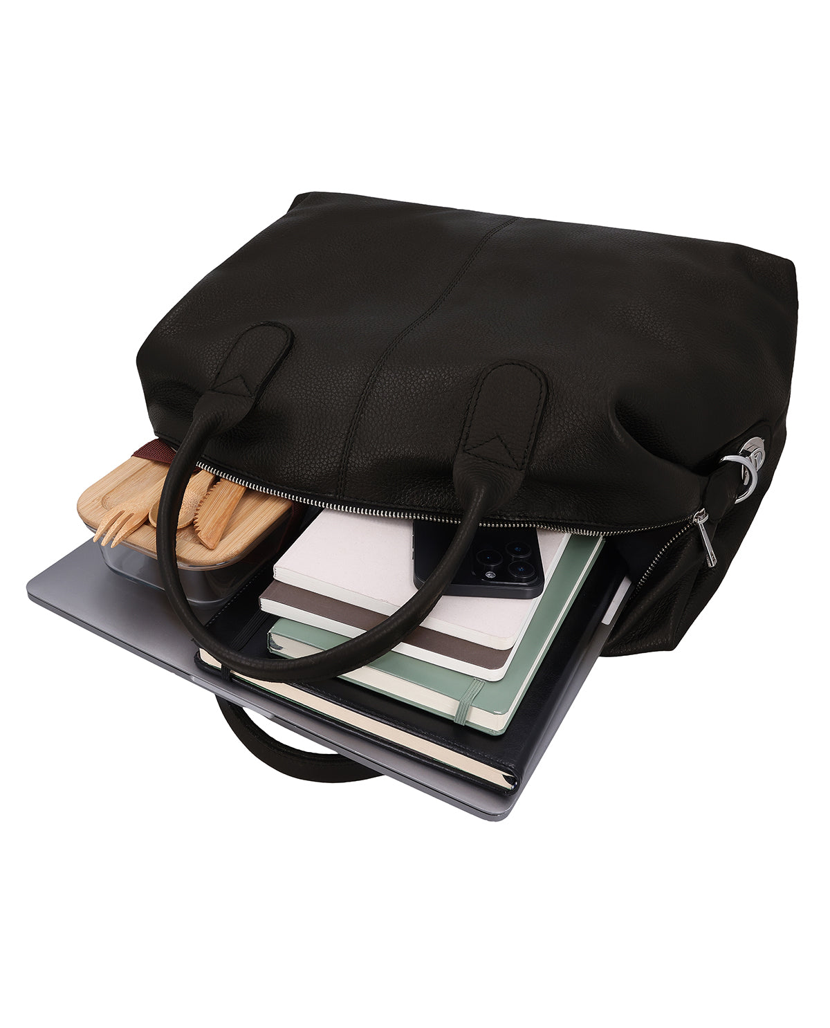 gusti-leder-doro-handtasche-damen-schwarzes-leder-mit-wechselriemen image 3