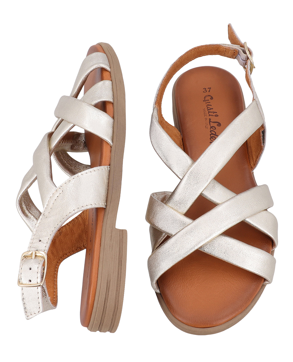 gusti-leder-rafaela-damen-sandale-aus-schafsleder-metallic-made-in-italy image 7