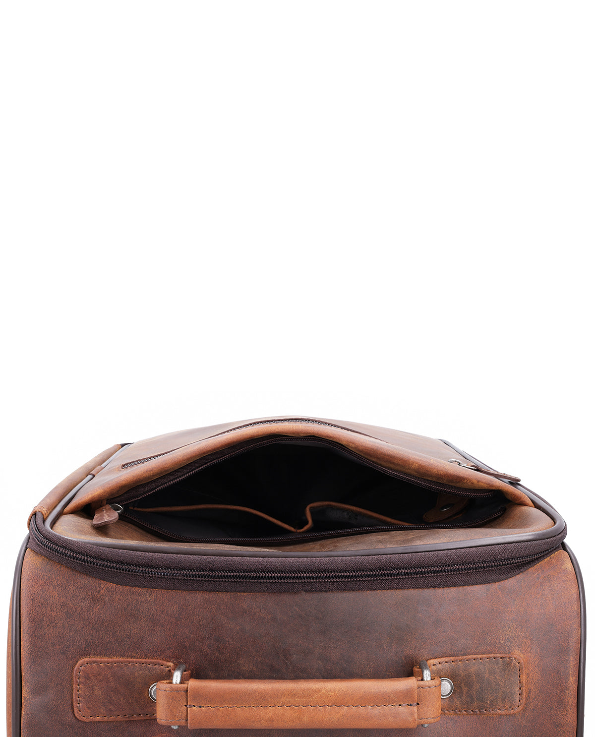 gusti-leder-asia-rollkoffer-trolley-aus-b-ffelleder-braun-4-rollen image 8