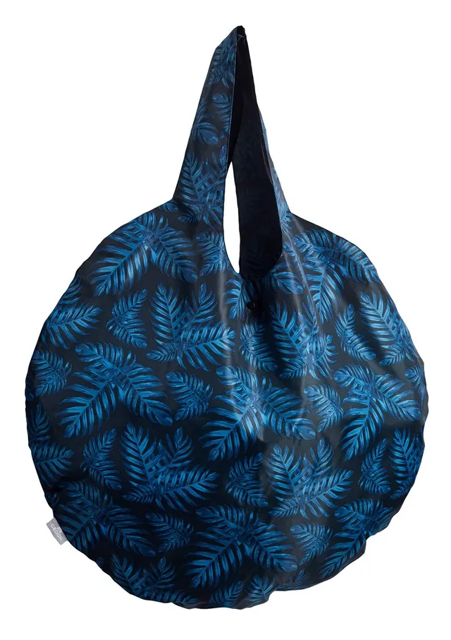 cedon-philodendron-blue-shopper-faltbare-einkaufstasche-handgep-ck image 1