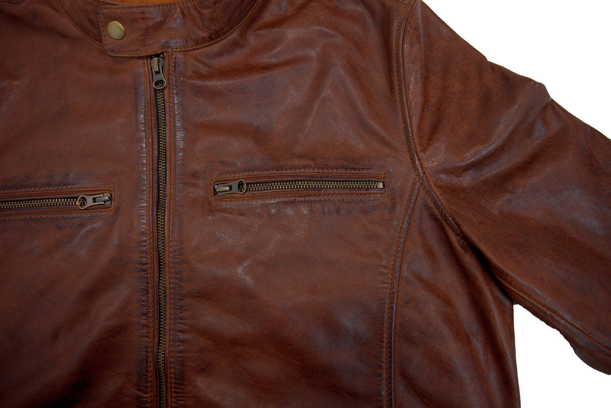 gusti-leder-outlet-lederjacke-damen-herren-braun-mit-2-wege-rei-verschluss image 7
