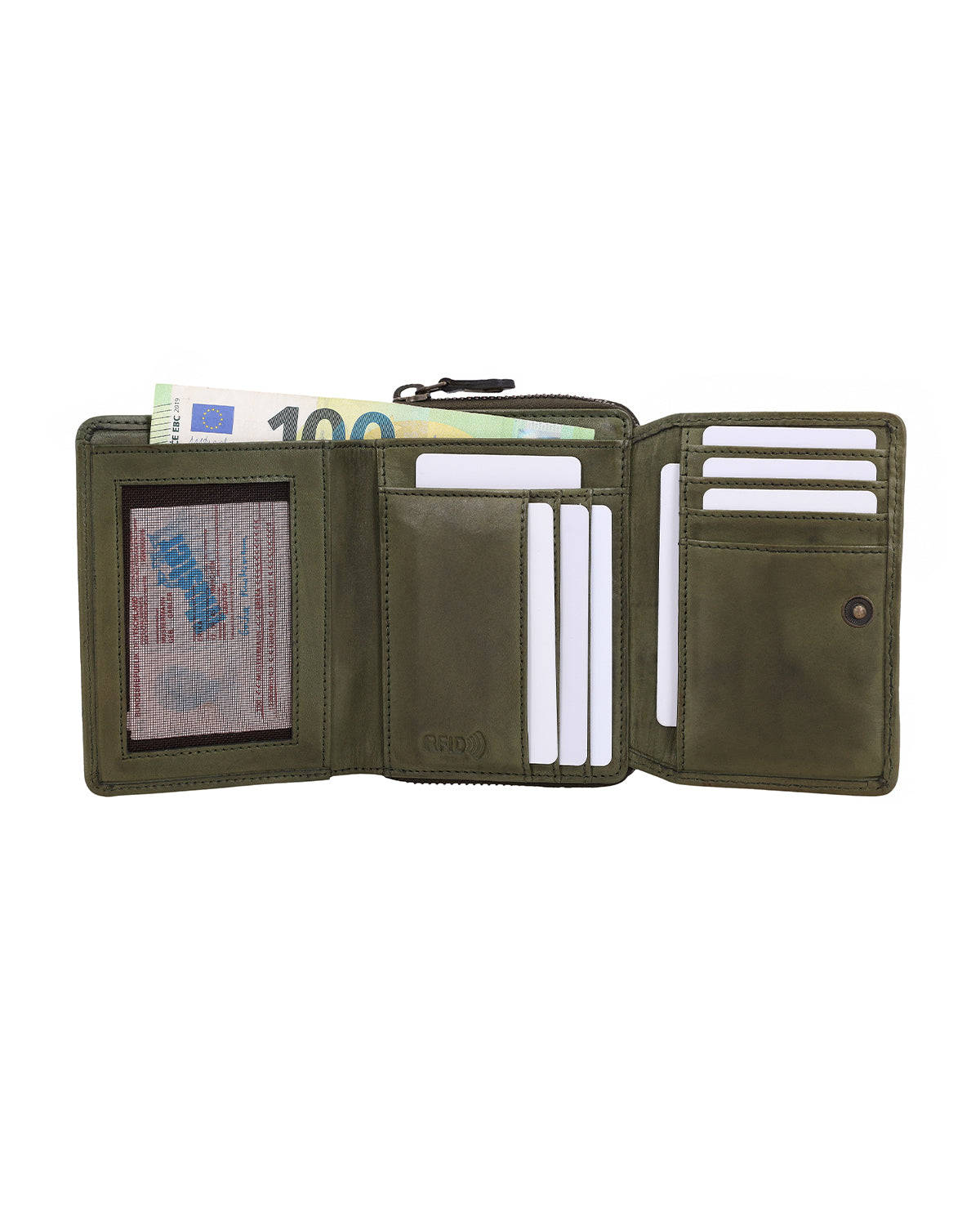 gusti-leder-lovise-damen-geldb-rse-gr-n-mit-rfid-schutz image 3