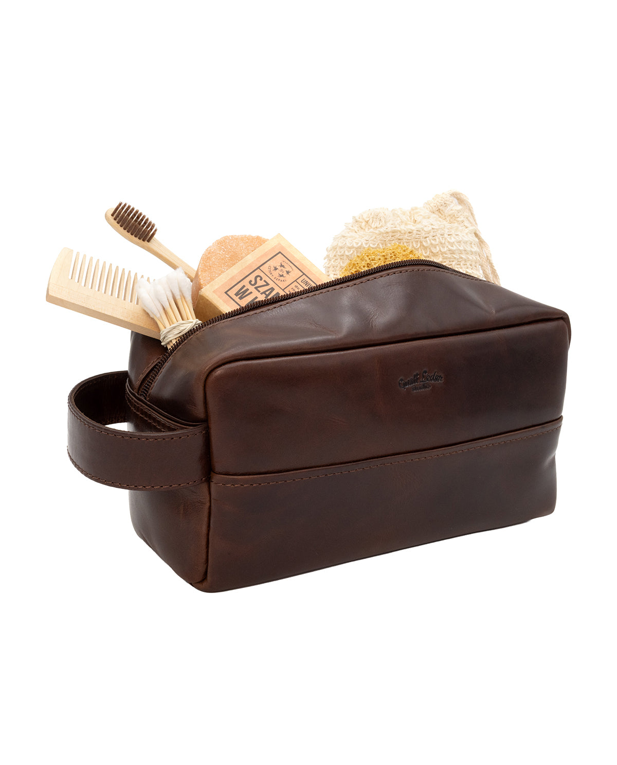 gusti-leder-hermann-waschtasche-braun-mit-auslaufschutz image 2