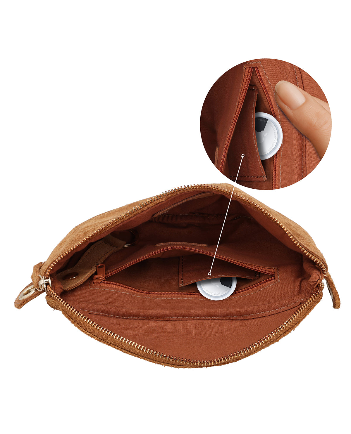 gusti-leder-rosamonde-bauchtasche-damen-braun-mit-airtag-fach image 7