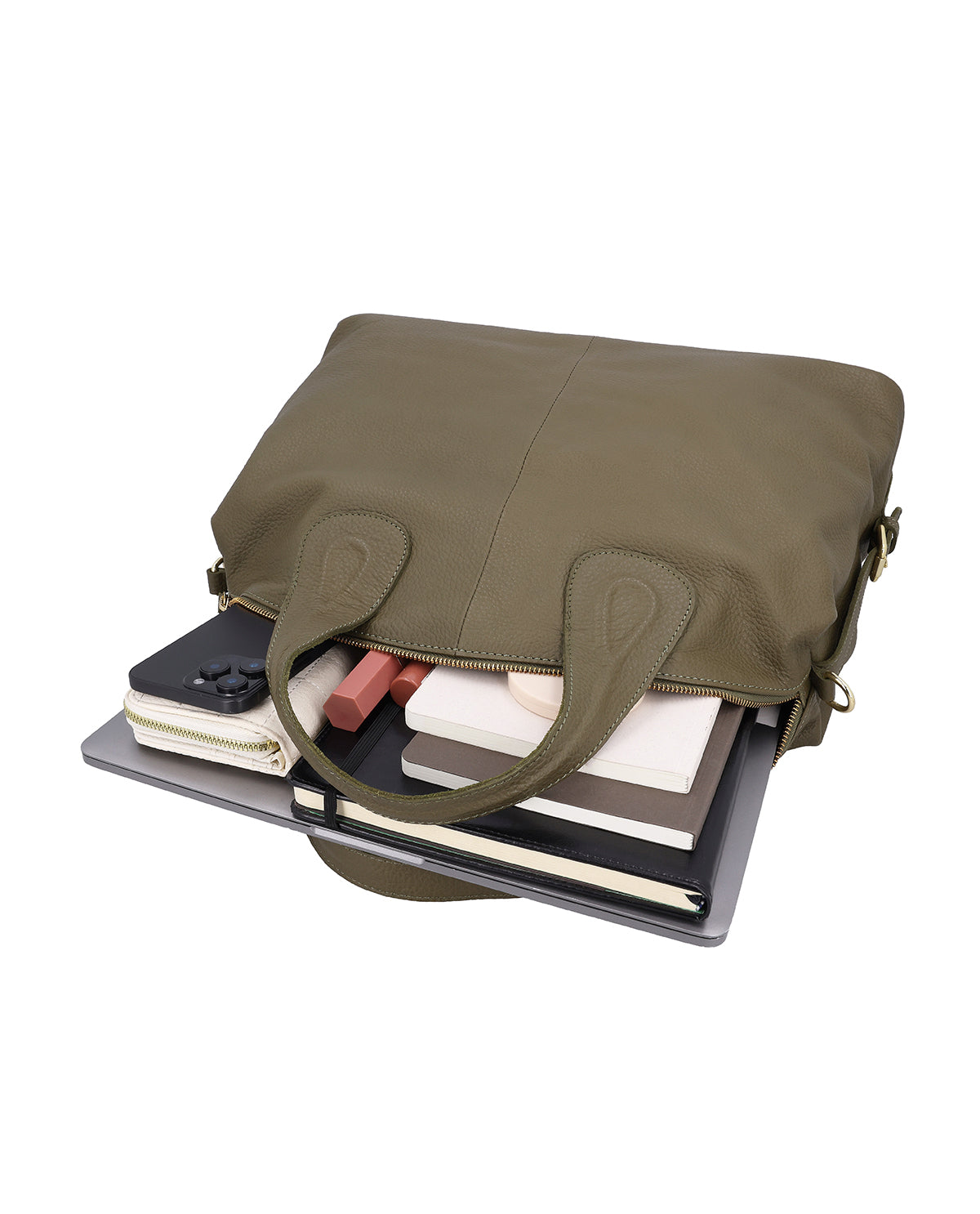 gusti-leder-marta-handtasche-damen-in-gr-n-mit-laptopfach image 3