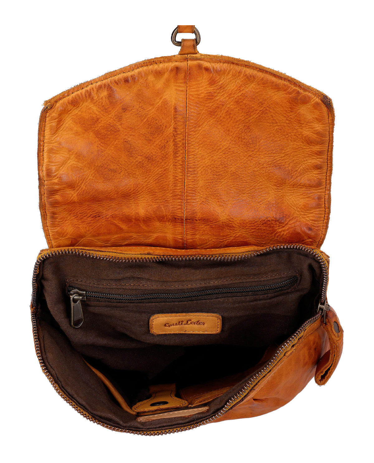 gusti-leder-anette-mini-handtasche-braun-rindsleder-zwei-wege-verschluss image 5