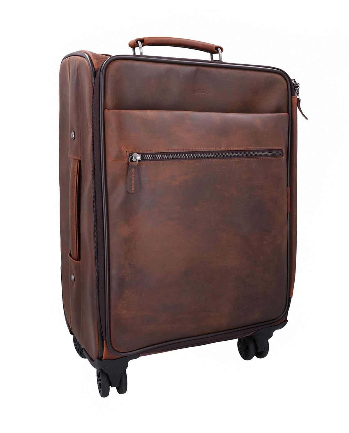 gusti-leder-asia-rollkoffer-trolley-aus-b-ffelleder-braun-4-rollen image 2